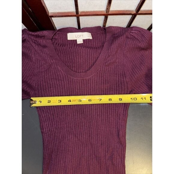 Ann Taylor LOFT Ribbed Top XS/PETITES Soft Stretch Modal Blend Top Scoop Neck - Picture 11 of 15